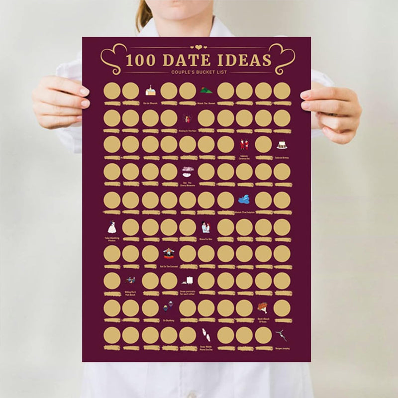 100 Dates Ideas Scratch Off Poster
