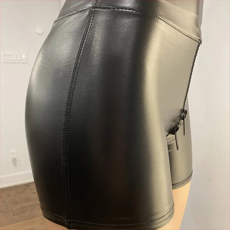 Black Leather Shorts