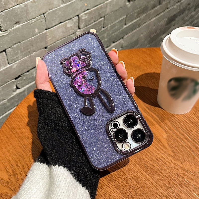 Gradient Glitter Quicksand Rabbit Case Cover For iPhone