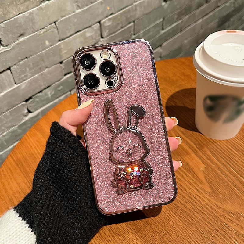 Gradient Glitter Quicksand Rabbit Case Cover For iPhone