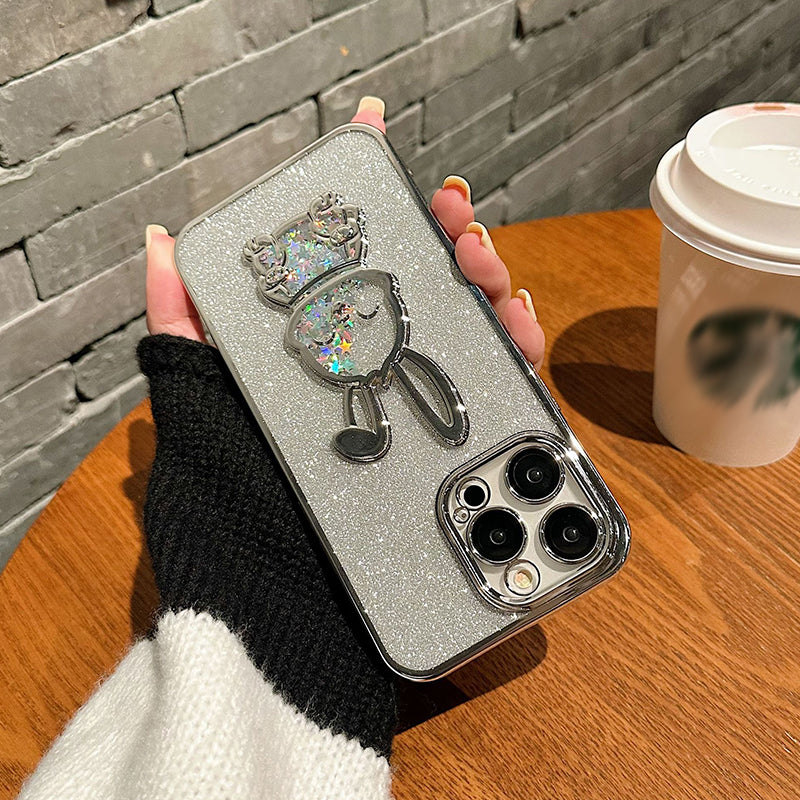 Gradient Glitter Quicksand Rabbit Case Cover For iPhone