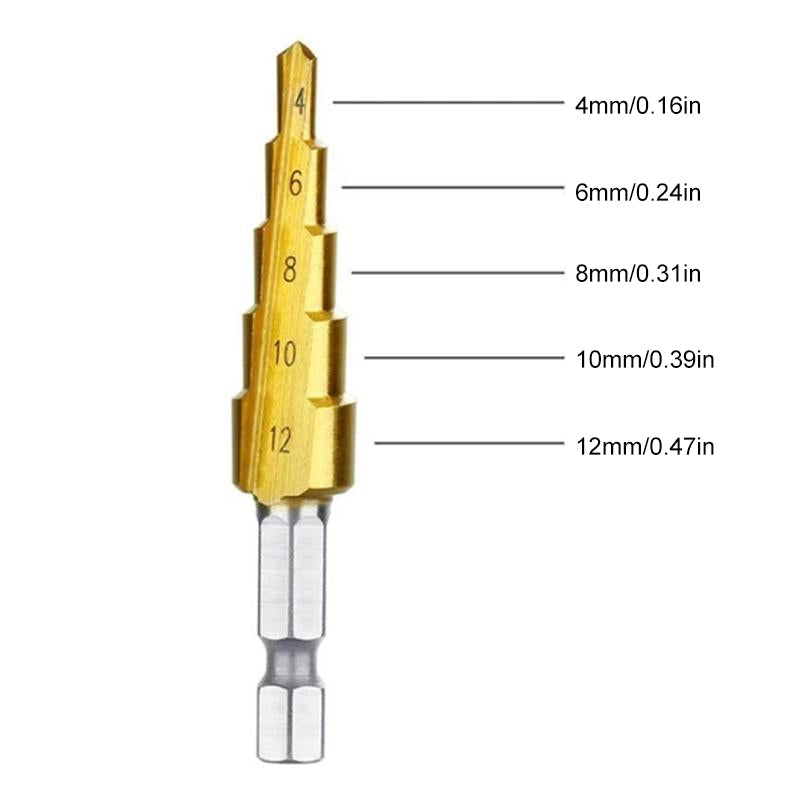 6-Piece Set Of high-Speed Titanium Steel Drill Bits