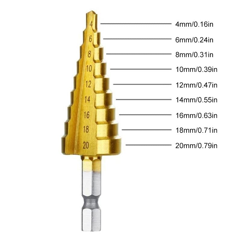 6-Piece Set Of high-Speed Titanium Steel Drill Bits