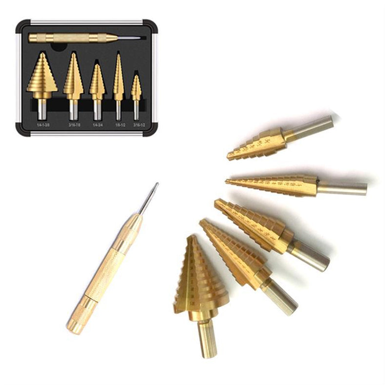 6-Piece Set Of high-Speed Titanium Steel Drill Bits