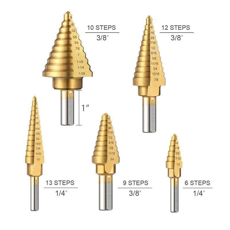 6-Piece Set Of high-Speed Titanium Steel Drill Bits