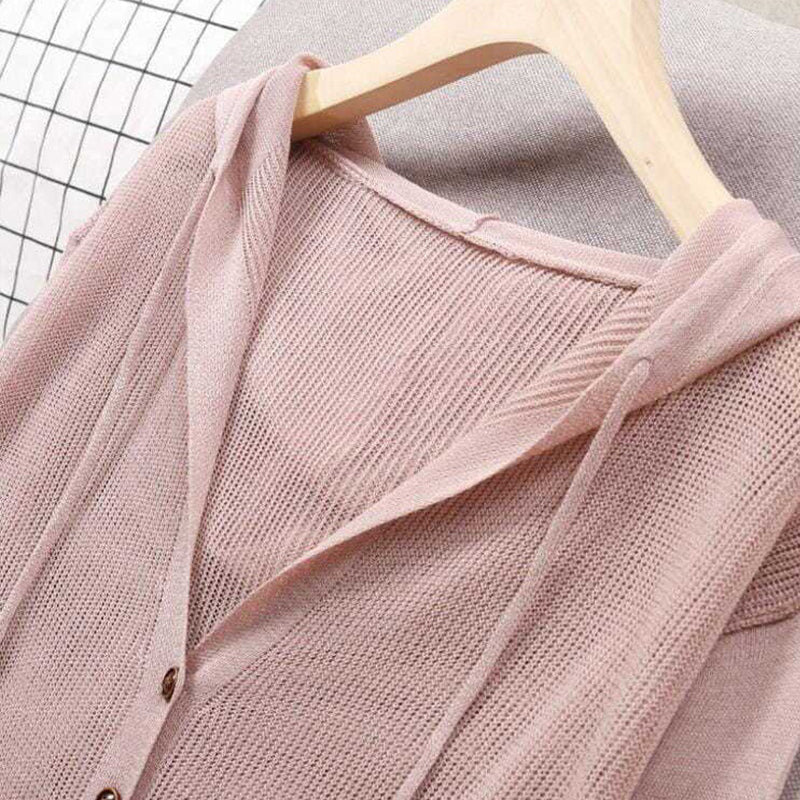 Ice Silk Knit Cardigan Sweater