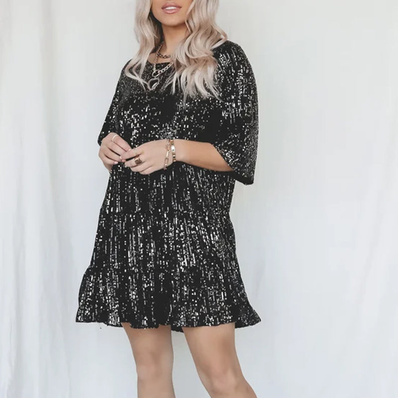 Sequin Baby Doll Dress