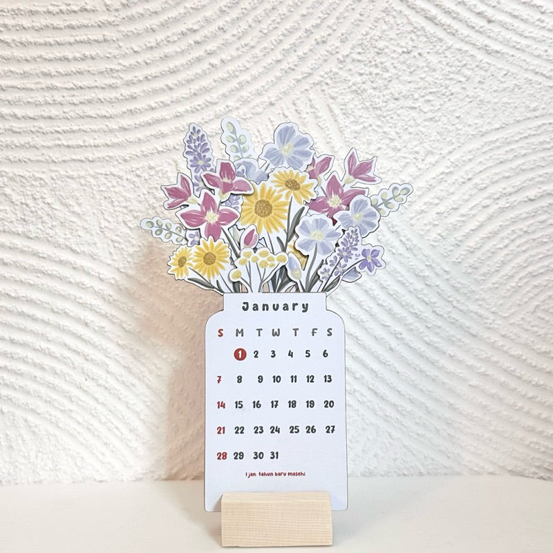 2024 Bloomy Flowers Desk Calendar