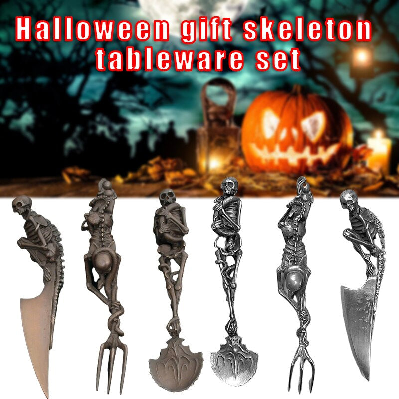 Halloween Gift Skeletal Cutlery Sets  （3 pcs）
