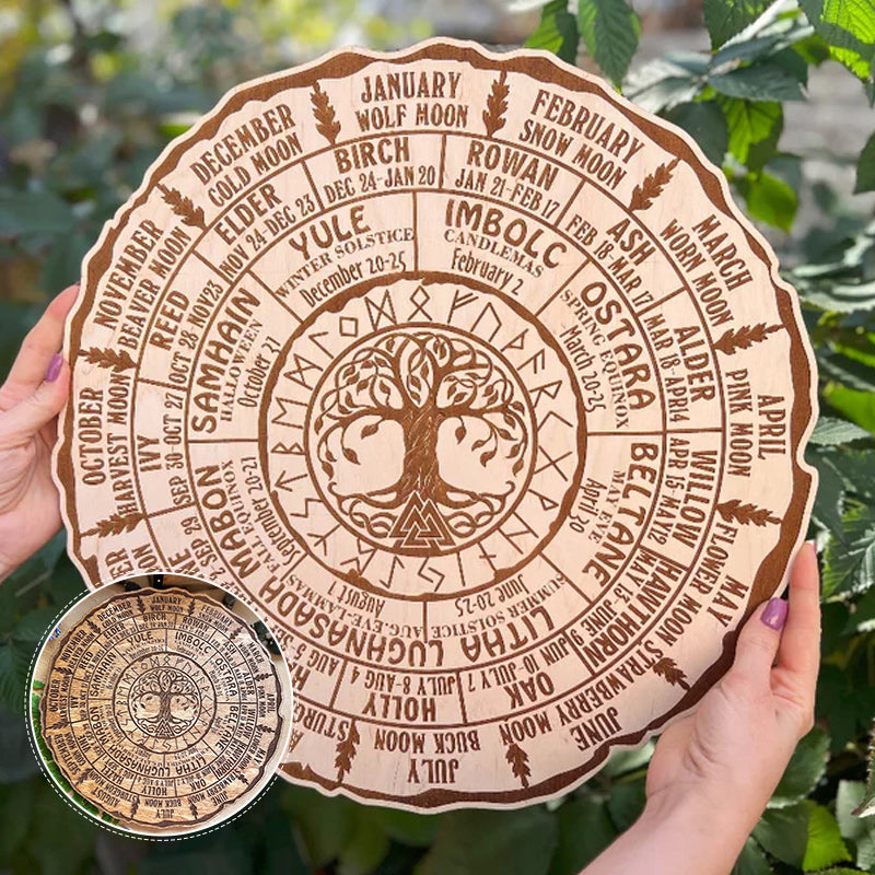 Wheel Of The Year Wood Sign