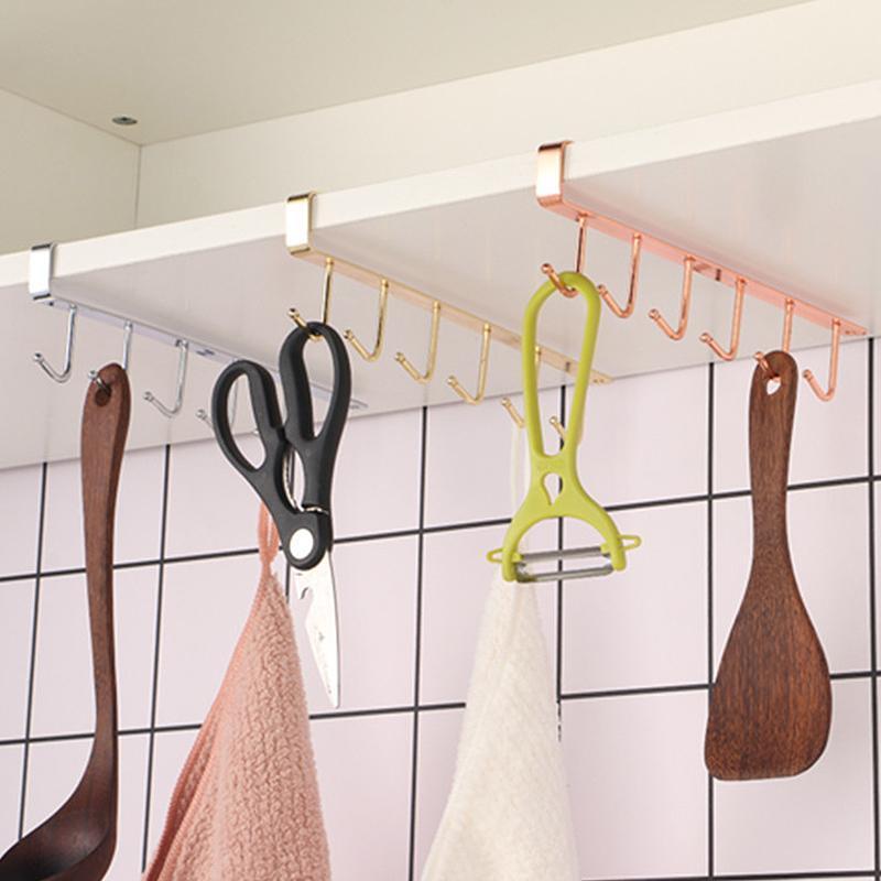 Clapfun™ 6 Hooks Under-Cabinet Hanger Rack