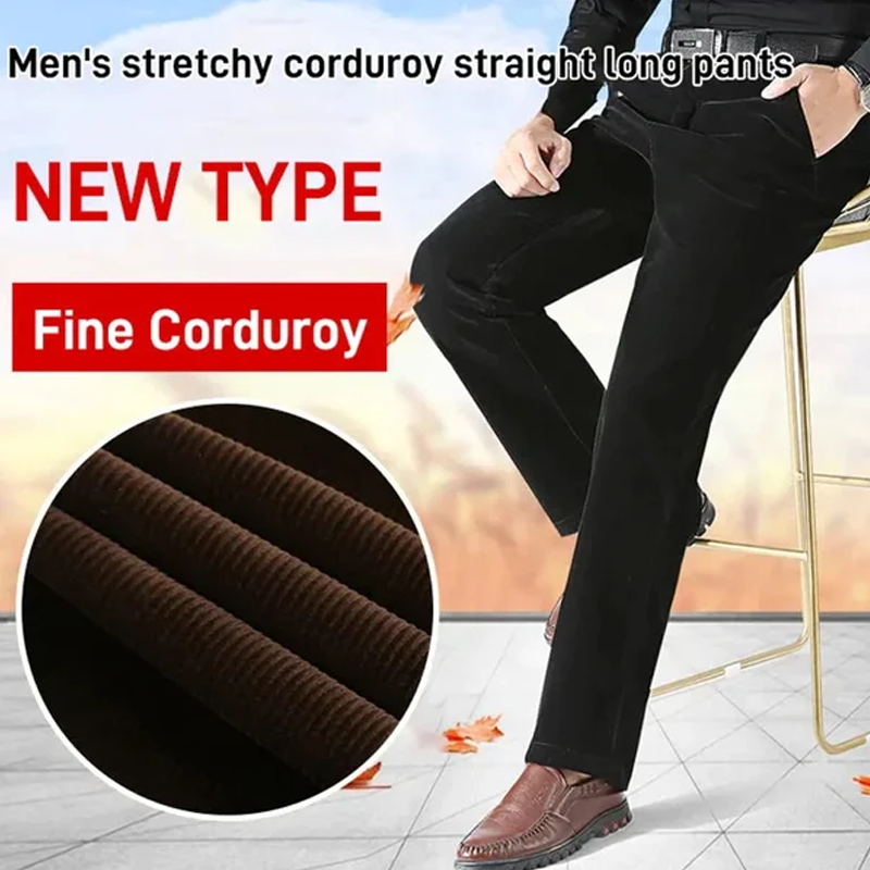 Men's Stretchy Corduroy Straight Long Pants