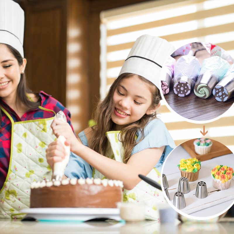 Stainless steel spout set (13 pieces) for cupcakes and cake decoration action