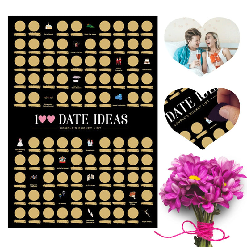 100 Dates Ideas Scratch Off Poster