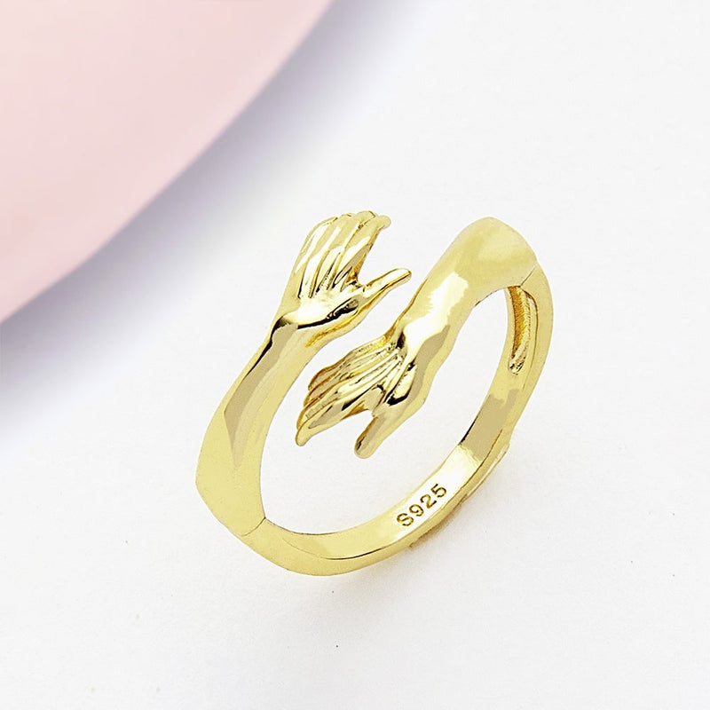 2022 New-Couple Hug Ring Womens Day Gift Friends Mother Sister Girlfriend Gift