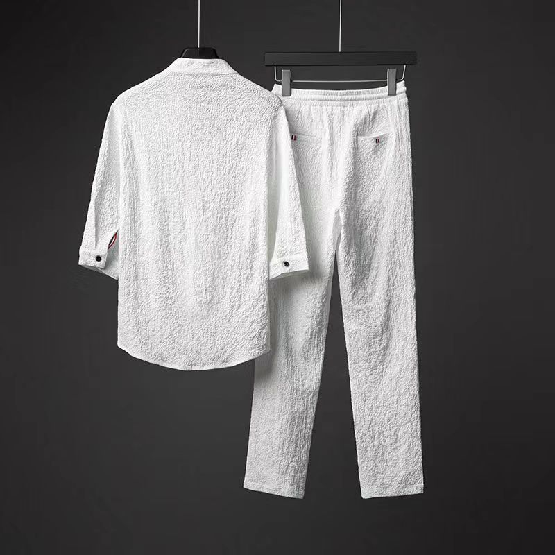 Men's 2 Pieces Linen Set Summer Outfits