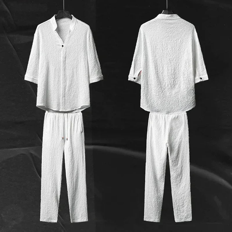 Men's 2 Pieces Linen Set Summer Outfits