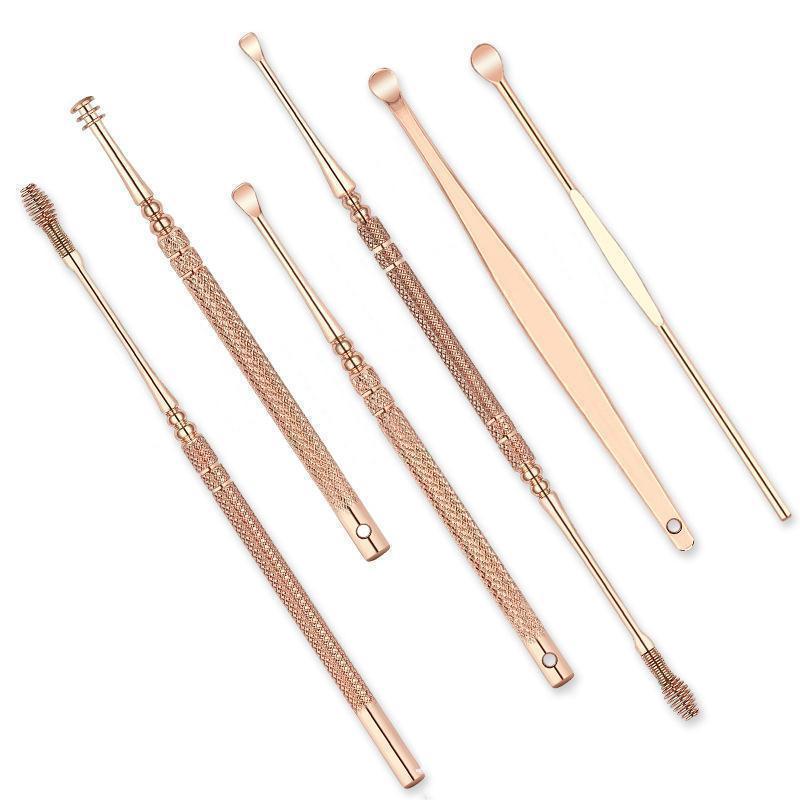 Clapfun™Stainless Steel Rose Gold Ear Picks Set - Set For 6