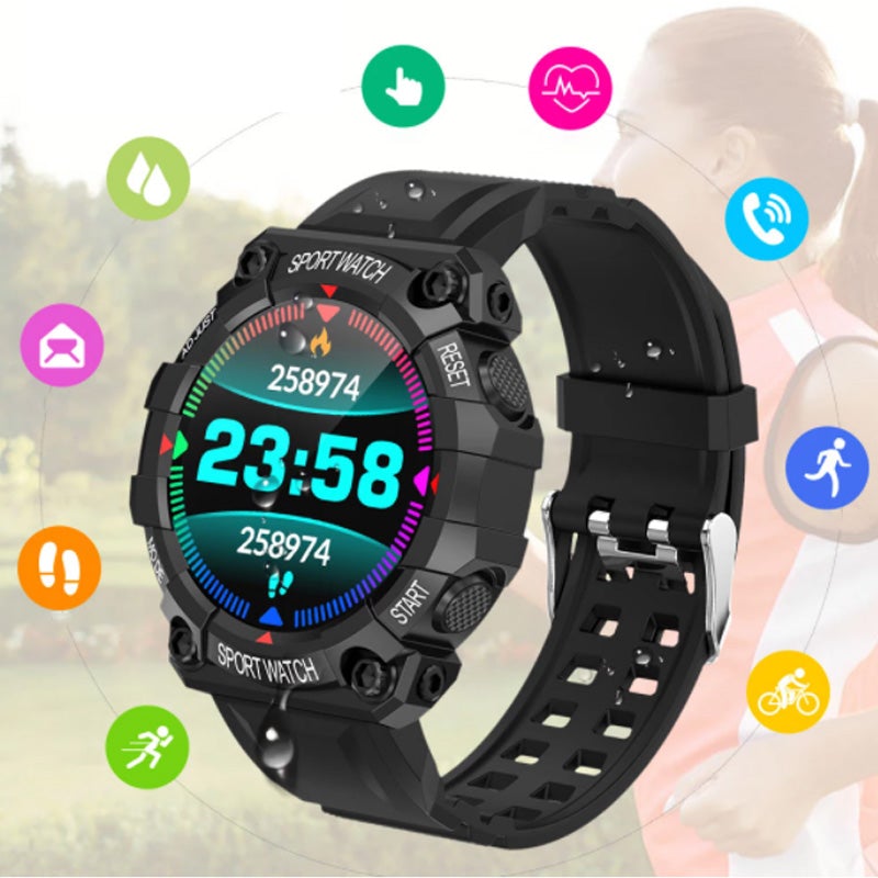 Color Screen Waterproof Touch Control Sports Pedometer Smart Watch