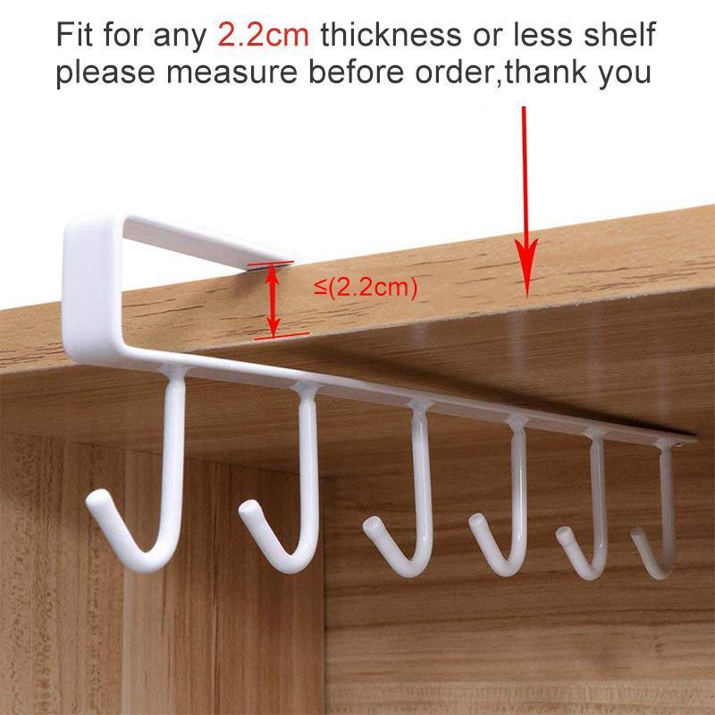 Clapfun™ 6 Hooks Under-Cabinet Hanger Rack