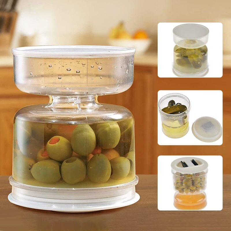 Pickle and Olives Jar Container with Strainer