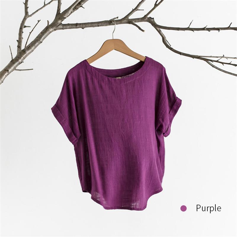 Bamboo & Cotton O-neck Solid Color T-shirt