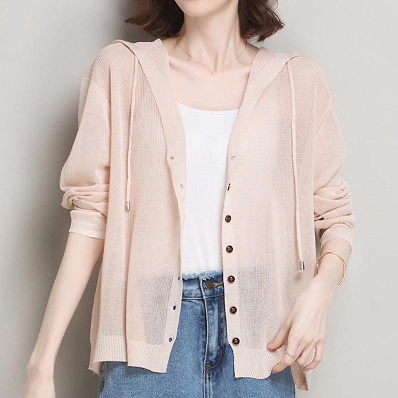 Ice Silk Knit Cardigan Sweater