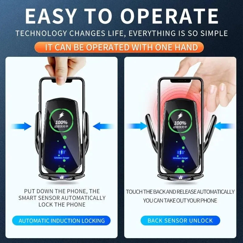Wireless Charging Car Mute Mobile Phone Navigation Industrial Style Bracket