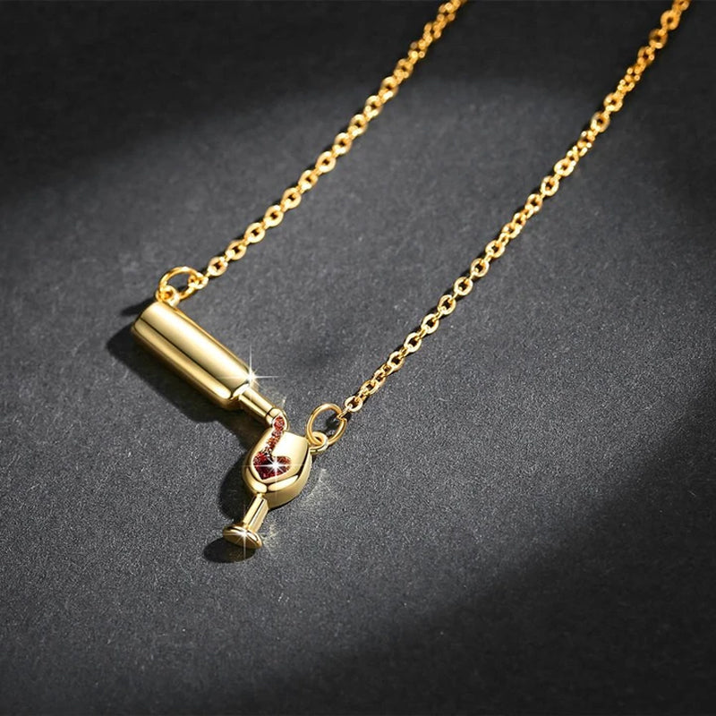 3D Wine Bottle Necklace