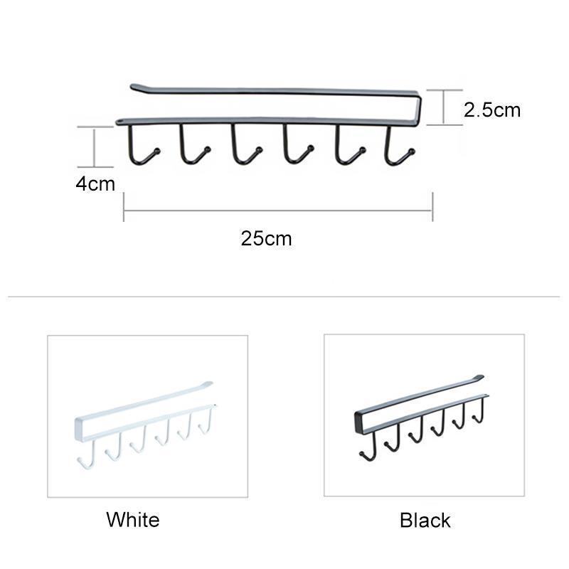 Clapfun™ 6 Hooks Under-Cabinet Hanger Rack