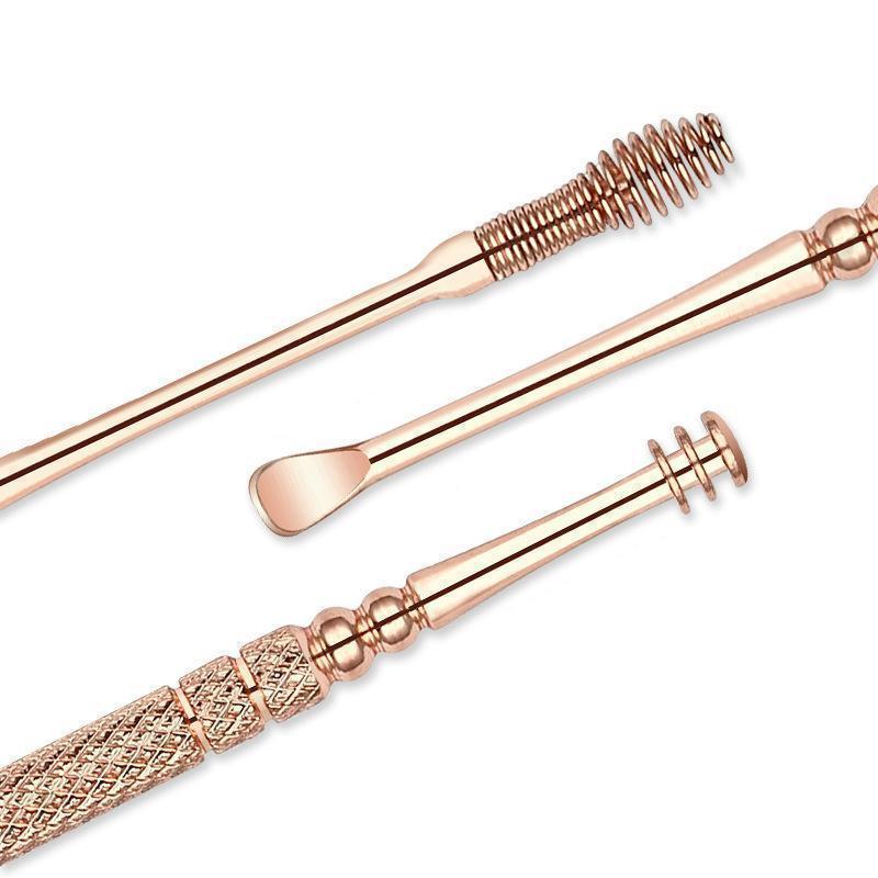 Clapfun™Stainless Steel Rose Gold Ear Picks Set - Set For 6