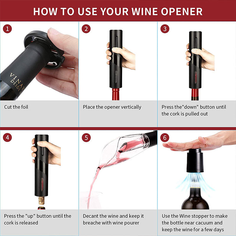 Electric  Wine Bottle Corkscrew set
