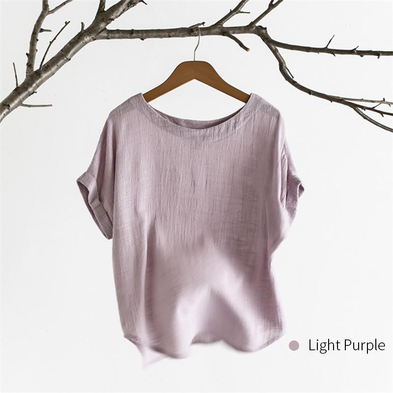 Bamboo & Cotton O-neck Solid Color T-shirt
