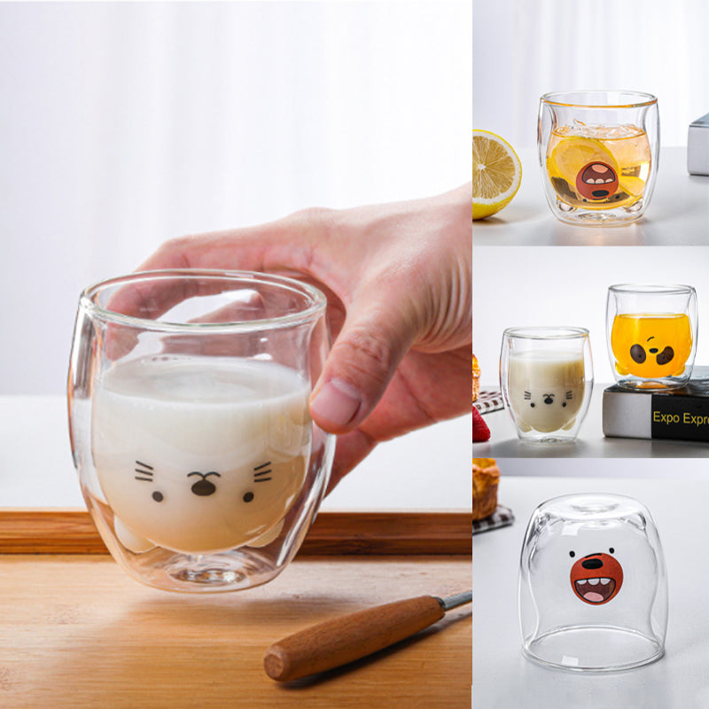 Creative Double-Layer Glass Mug