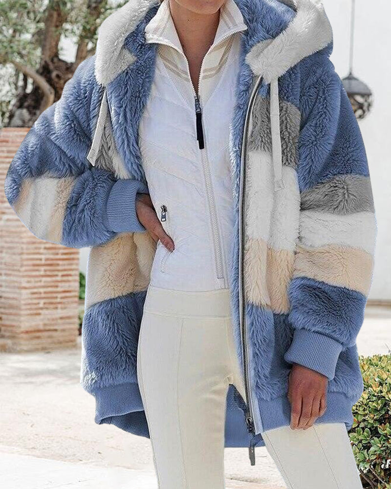 Plush Warm Hooded Coat