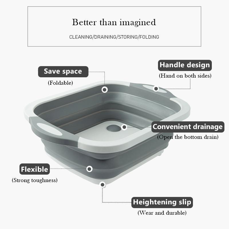 Portable Multi-function Collapsible Dish Tub
