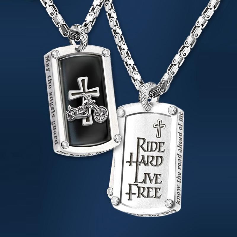 "Biker's Blessing" Pendant Necklace