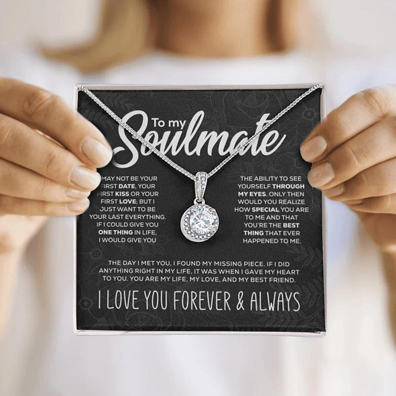 To My Soulmate Sparkling Round Created Necklace  - 🔥🔥Pre-sale For A Limited Time With The Lowest Discount