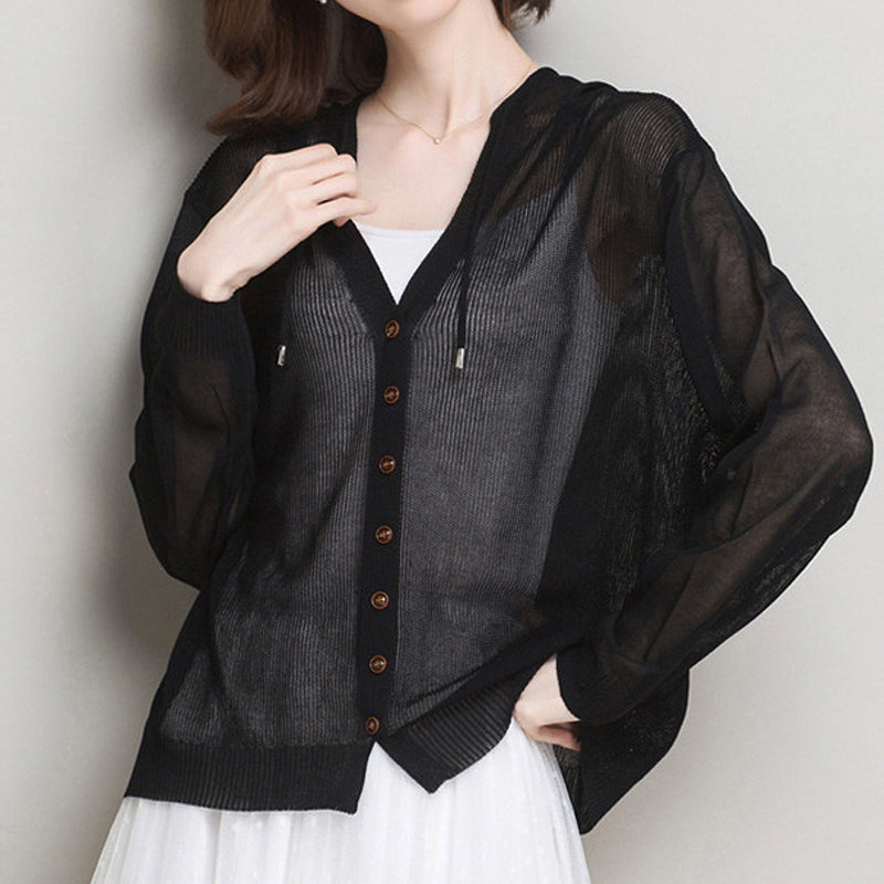 Ice Silk Knit Cardigan Sweater