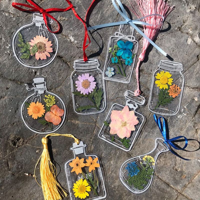 Transparent Dried Flower Bookmarks （30 PCs）