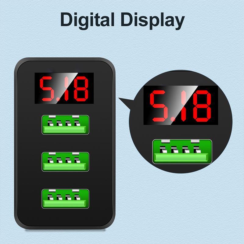 Clapfun™ Three in one USB Port Phone Charger with Digital Display