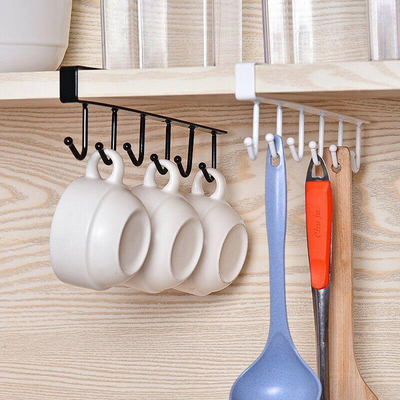 Clapfun™ 6 Hooks Under-Cabinet Hanger Rack