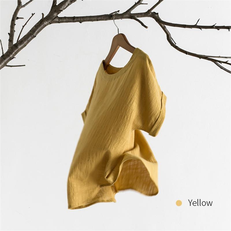 Bamboo & Cotton O-neck Solid Color T-shirt