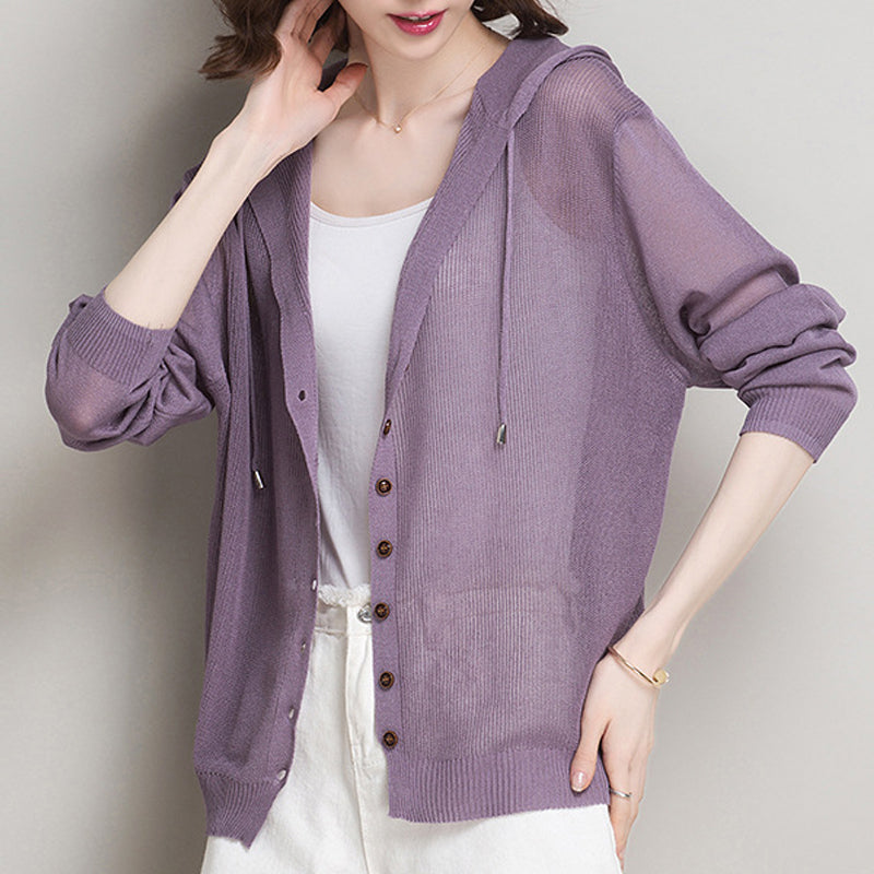 Ice Silk Knit Cardigan Sweater