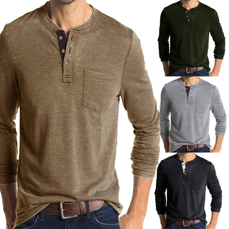 Men's Fashion Casual Henley Shirt