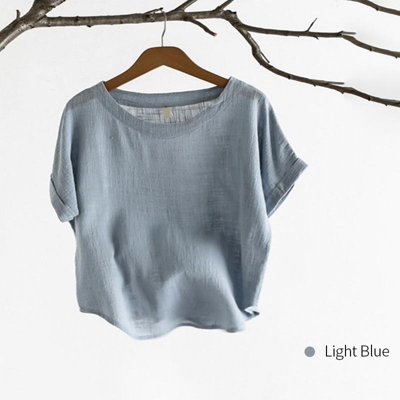 Bamboo & Cotton O-neck Solid Color T-shirt