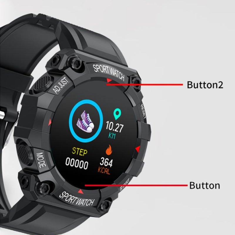 Color Screen Waterproof Touch Control Sports Pedometer Smart Watch