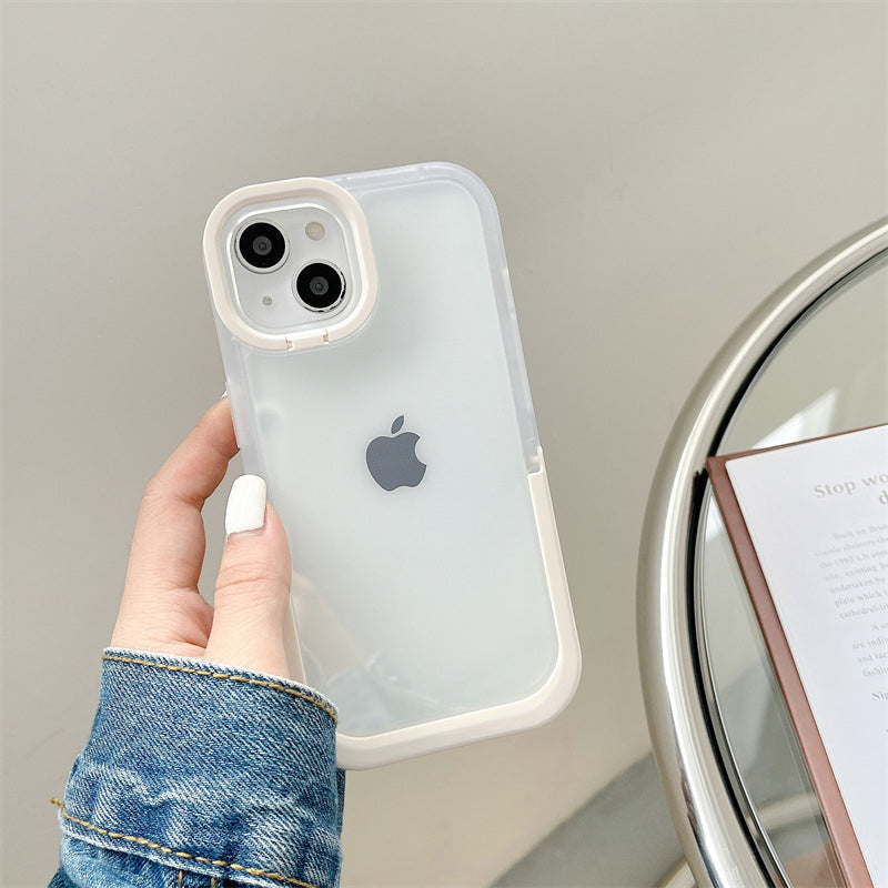 Double Stand Transparent TPU Iphone Case