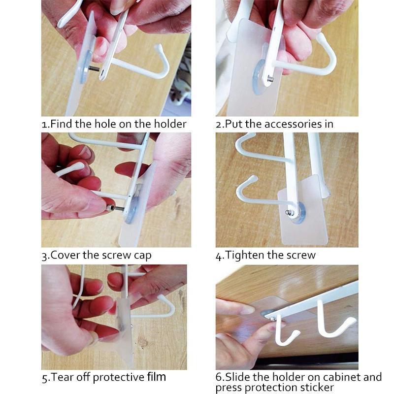 Clapfun™ 6 Hooks Under-Cabinet Hanger Rack