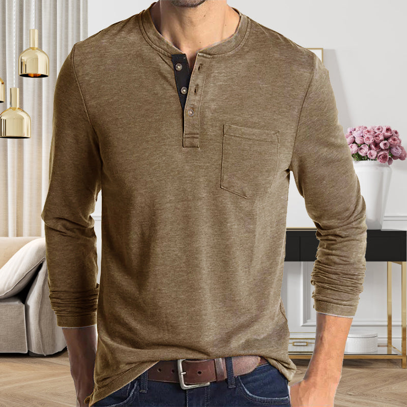 Men's Fashion Casual Henley Shirt